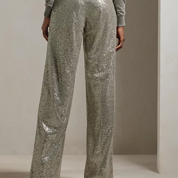 Welles Embellished Wide-Leg Pant. Ralph Lauren Collection - Picture 3 of 15